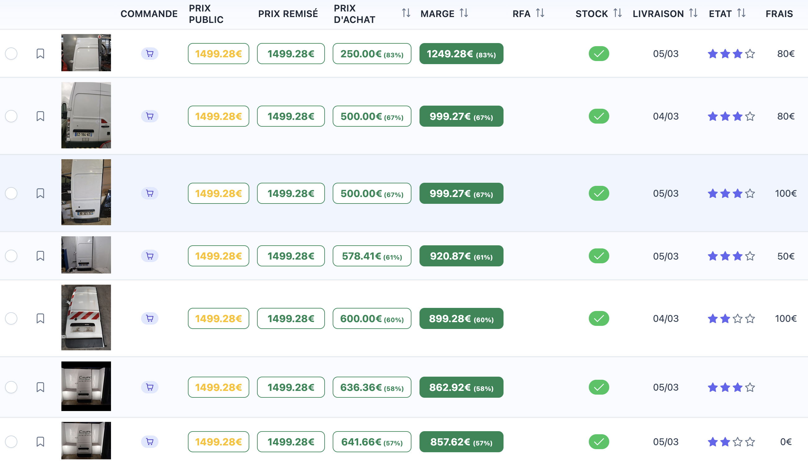 Exemple de résultat de recherche APS
